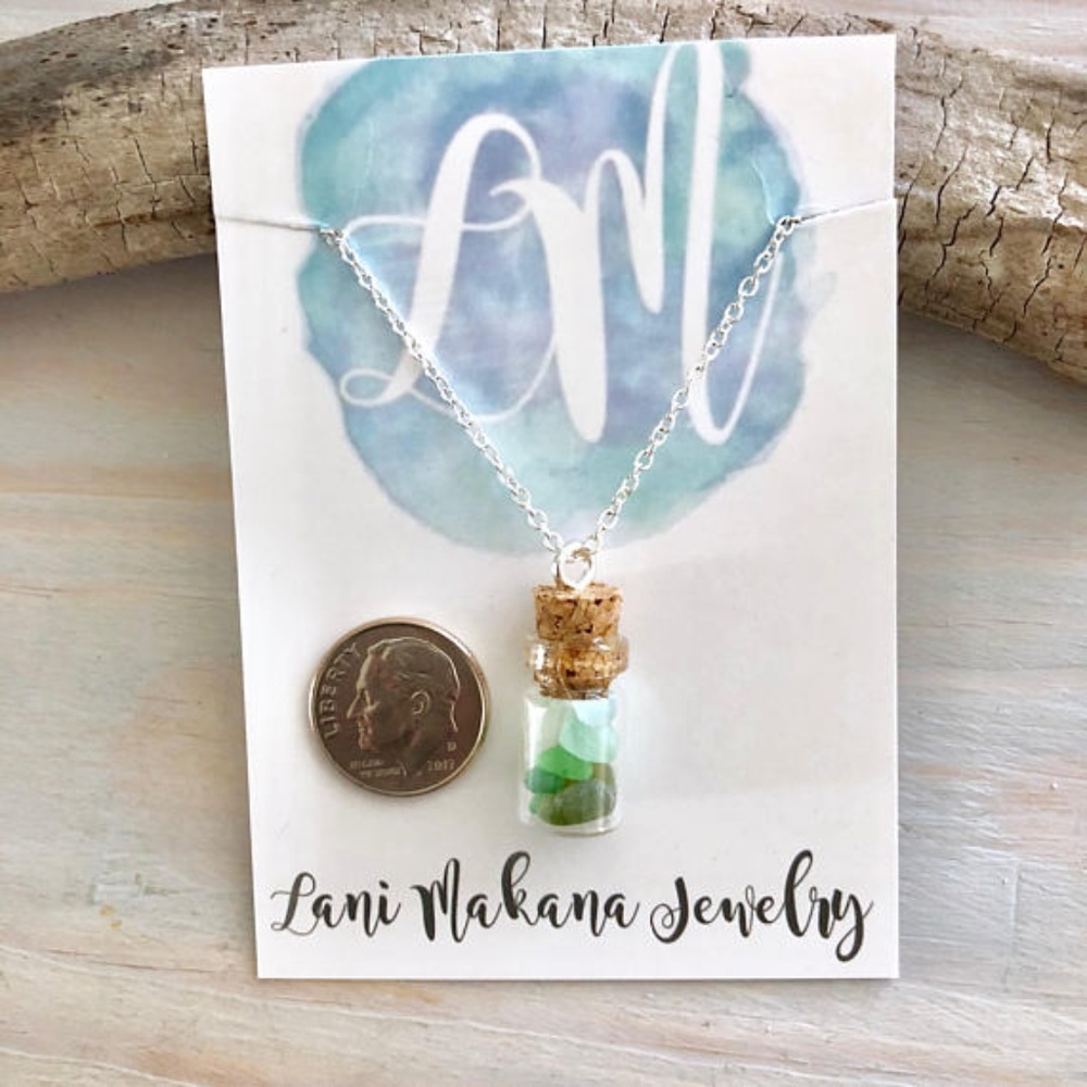 Seaglass Beach Bottle Necklace